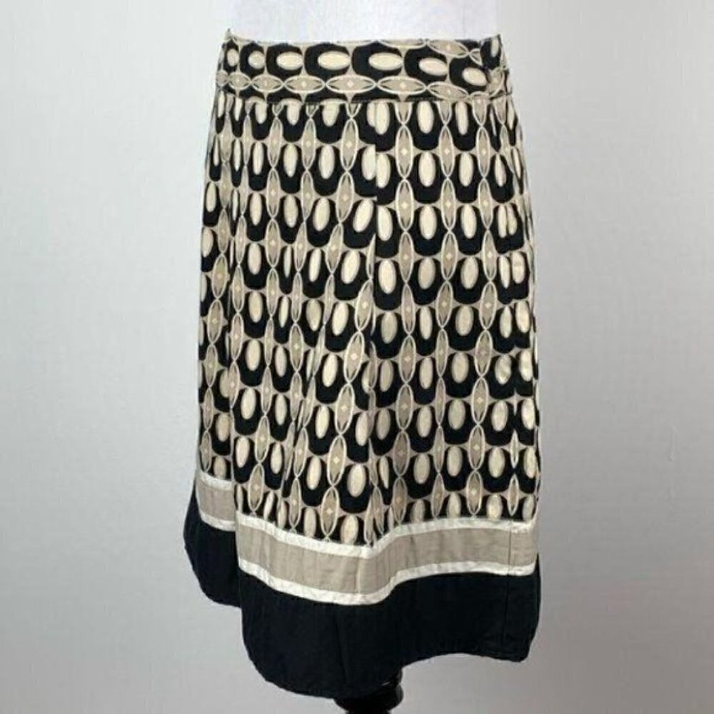 Ann Taylor petites women’s skirt sz 0P black cream - Picture 6 of 9